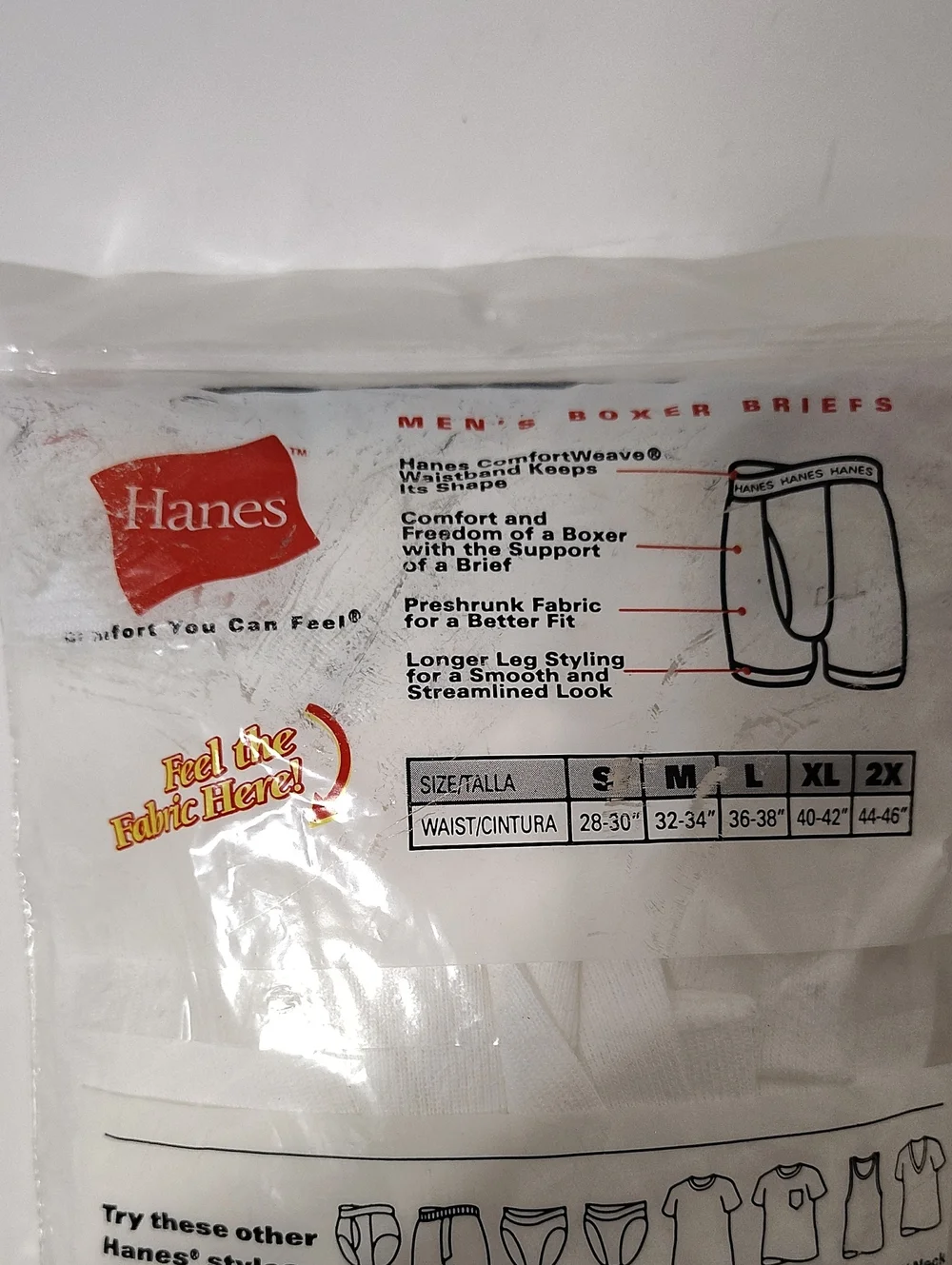 Vintage 2000 Hanes Men’s White Boxer Briefs - 2 Pack - Size L 36-38